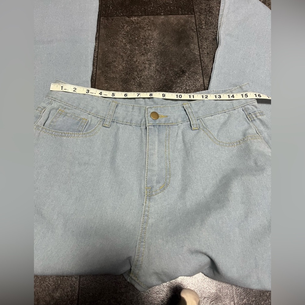 Katt* Light wash Distressed Wide Leg Jeans - Picture 5 of 5